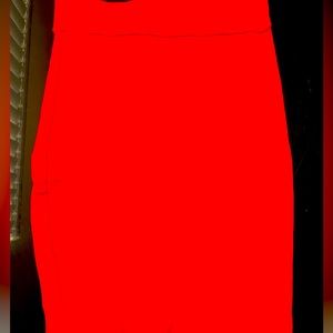 Red midi skirt